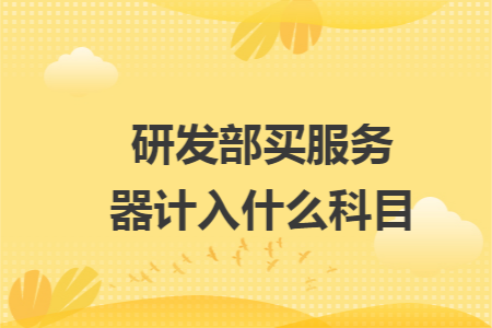研发部买服务器计入什么科目