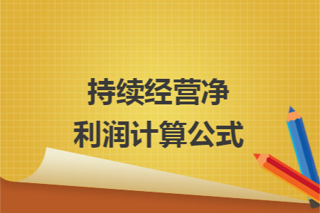 持续经营净利润计算公式 持续经营净利润计算公式