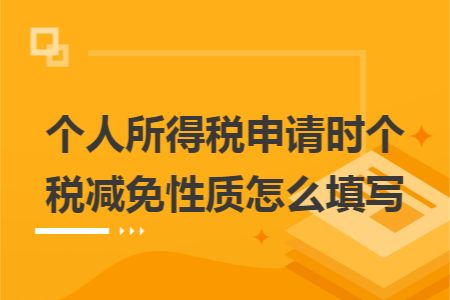 个人所得税申请时个税减免性质怎么填写 个人所得税申请时个税减免性质怎么填写