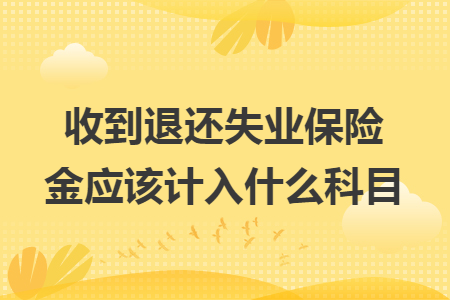 收到退还失业保险金应该计入什么科目 收到退还失业保险金应该计入什么科目