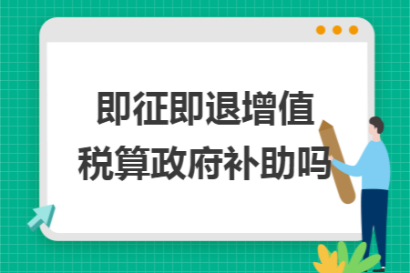 即征即退增值税算政府补助吗