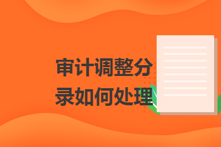 审计调整分录如何处理 审计调整分录如何处理