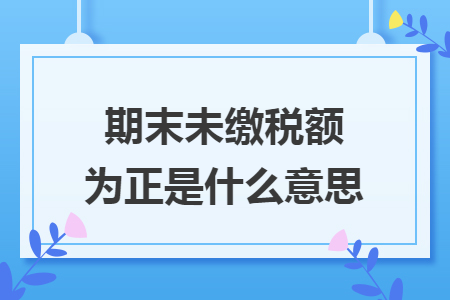 期末未缴税额为正是什么意思