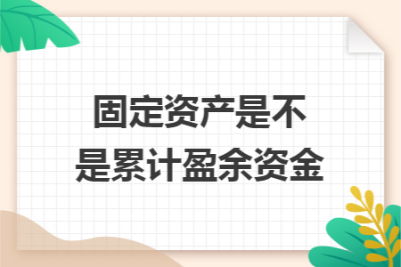 固定资产是不是累计盈余资金