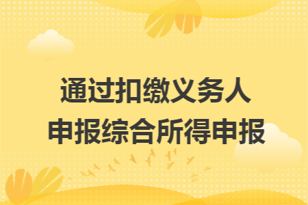 通过扣缴义务人申报综合所得申报