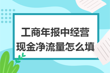 工商年报中经营现金净流量怎么填