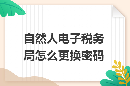 自然人电子税务局怎么更换密码 自然人电子税务局怎么更换密码