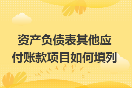 资产负债表其他应付账款项目如何填列 资产负债表其他应付账款项目如何填列