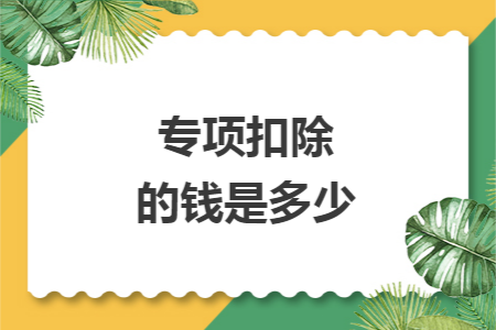 专项扣除的钱是多少 专项扣除的钱是多少