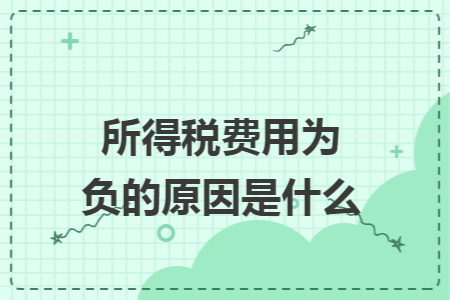 所得税费用为负的原因是什么 所得税费用为负的原因是什么