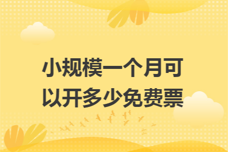 小规模一个月可以开多少免费票 小规模一个月可以开多少免费票
