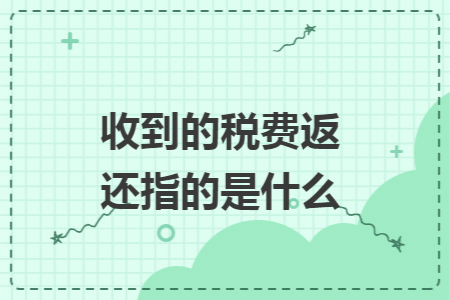 收到的税费返还指的是什么 收到的税费返还指的是什么