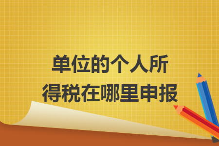 单位的个人所得税在哪里申报 单位的个人所得税在哪里申报
