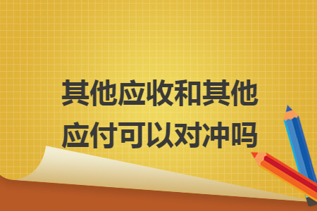 其他应收和其他应付可以对冲吗