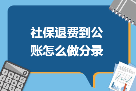 社保退费到公账怎么做分录 社保退费到公账怎么做分录