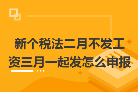新个税法二月不发工资三月一起发怎么申报 新个税法二月不发工资三月一起发怎么申报
