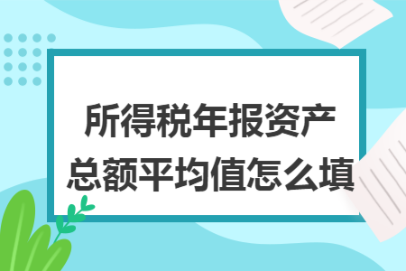 所得税年报资产总额平均值怎么填 所得税年报资产总额平均值怎么填