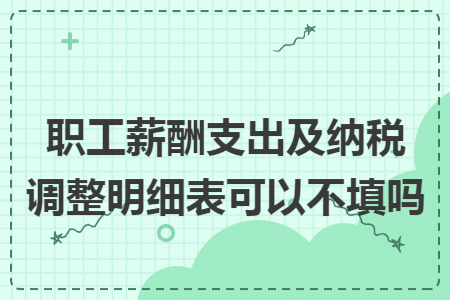 职工薪酬支出及纳税调整明细表可以不填吗 职工薪酬支出及纳税调整明细表可以不填吗
