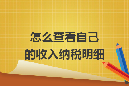 怎么查看自己的收入纳税明细 怎么查看自己的收入纳税明细