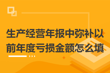 生产经营年报中弥补以前年度亏损金额怎么填 生产经营年报中弥补以前年度亏损金额怎么填