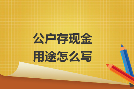 公户存现金用途怎么写
