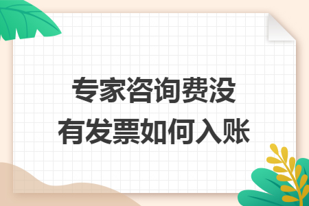 专家咨询费没有发票如何入账 专家咨询费没有发票如何入账