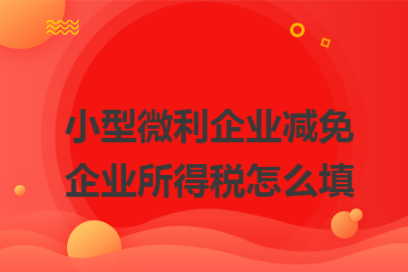 小型微利企业减免企业所得税怎么填
