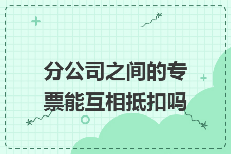 分公司之间的专票能互相抵扣吗 分公司之间的专票能互相抵扣吗