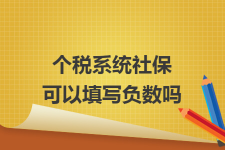 个税系统社保可以填写负数吗