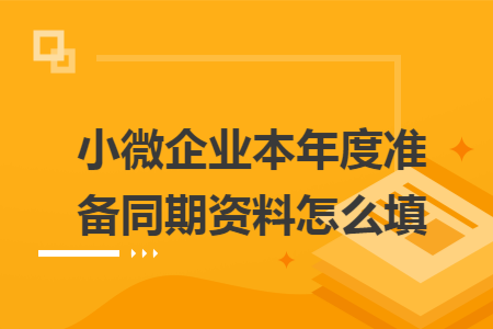 小微企业本年度准备同期资料怎么填 小微企业本年度准备同期资料怎么填