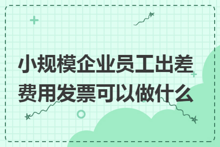 小规模企业员工出差费用发票可以做什么 小规模企业员工出差费用发票可以做什么
