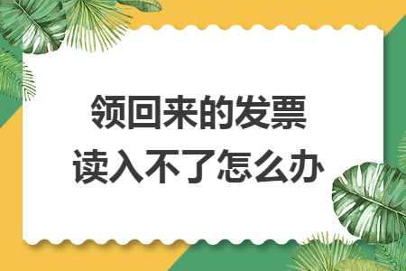 领回来的发票读入不了怎么办