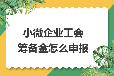 小微企业工会筹备金怎么申报