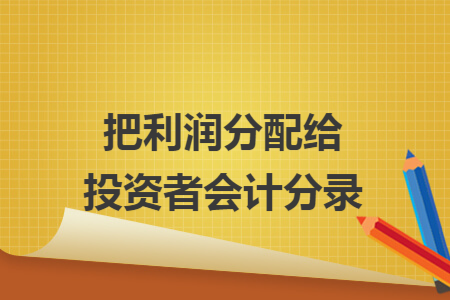 把利润分配给投资者会计分录