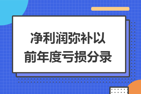 净利润弥补以前年度亏损分录