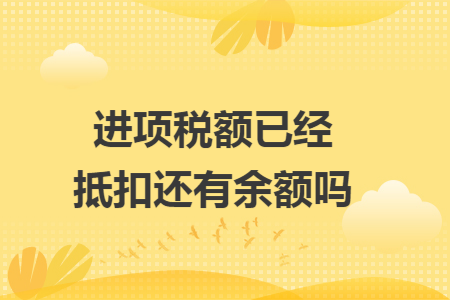 进项税额已经抵扣还有余额吗