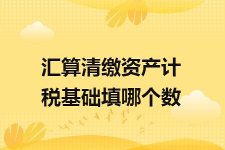 汇算清缴资产计税基础填哪个数