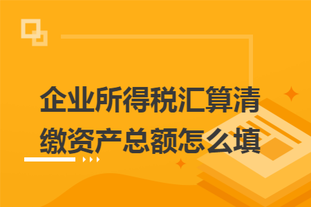 企业所得税汇算清缴资产总额怎么填