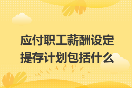 应付职工薪酬设定提存计划包括什么