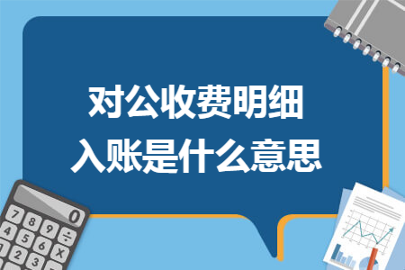 对公收费明细入账是什么意思