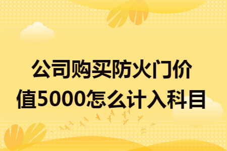 公司购买防火门价值5000怎么计入科目