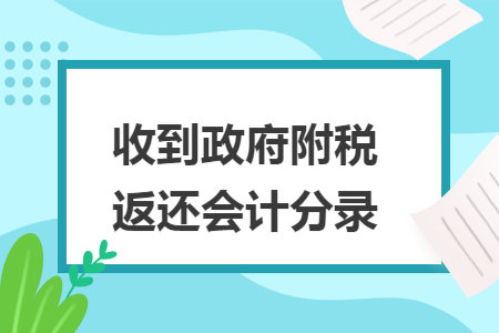 收到政府附税返还会计分录