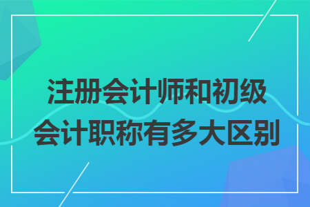 注册会计师和初级会计职称有多大区别