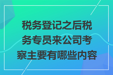 税务登记之后税务专员来公司考察主要有哪些内容