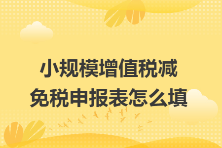 小规模增值税减免税申报表怎么填