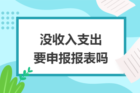 没收入支出要申报报表吗