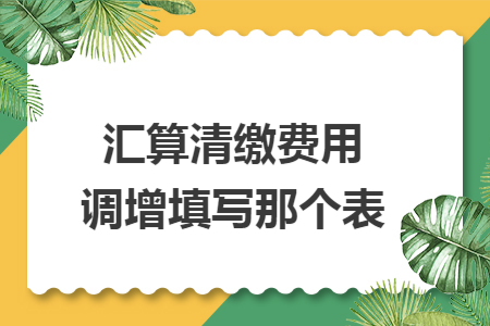 汇算清缴费用调增填写那个表