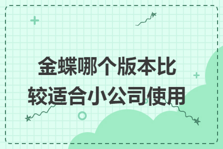 金蝶哪个版本比较适合小公司使用
