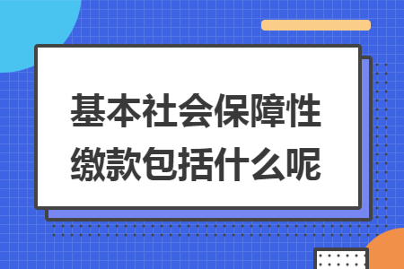 基本社会保障性缴款包括什么呢