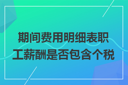 期间费用明细表职工薪酬是否包含个税